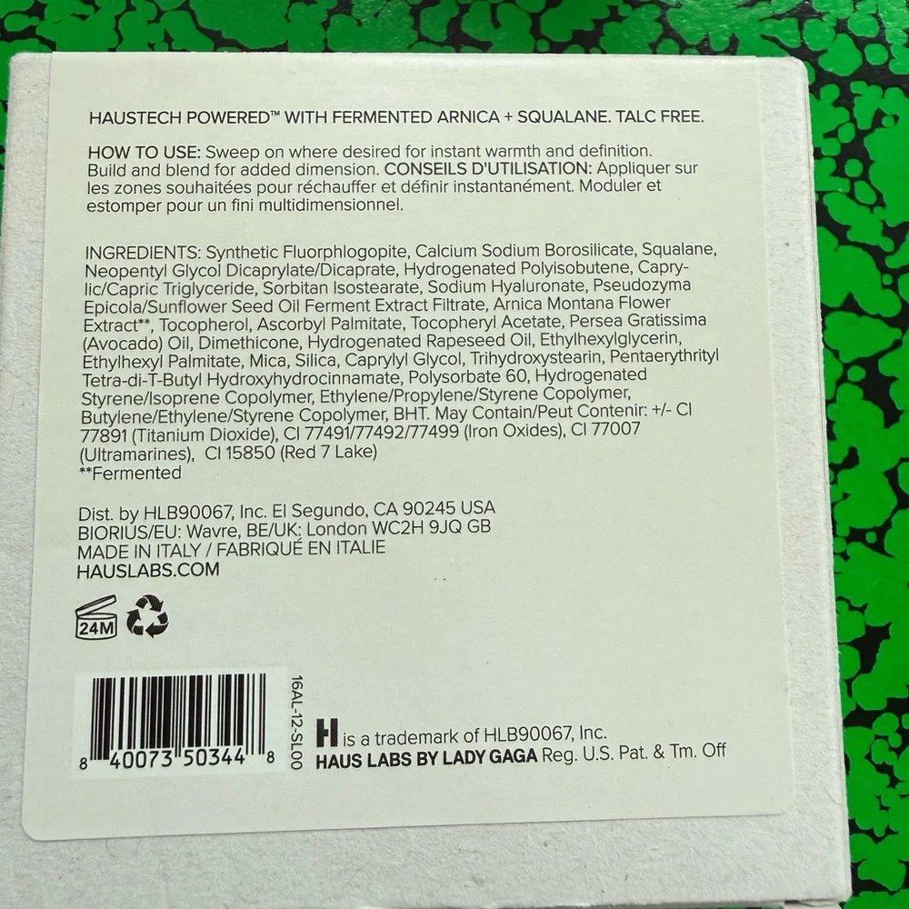 Haus Labs By Lady Gaga Velvet Bronzer Compact — Brown & White Packaging